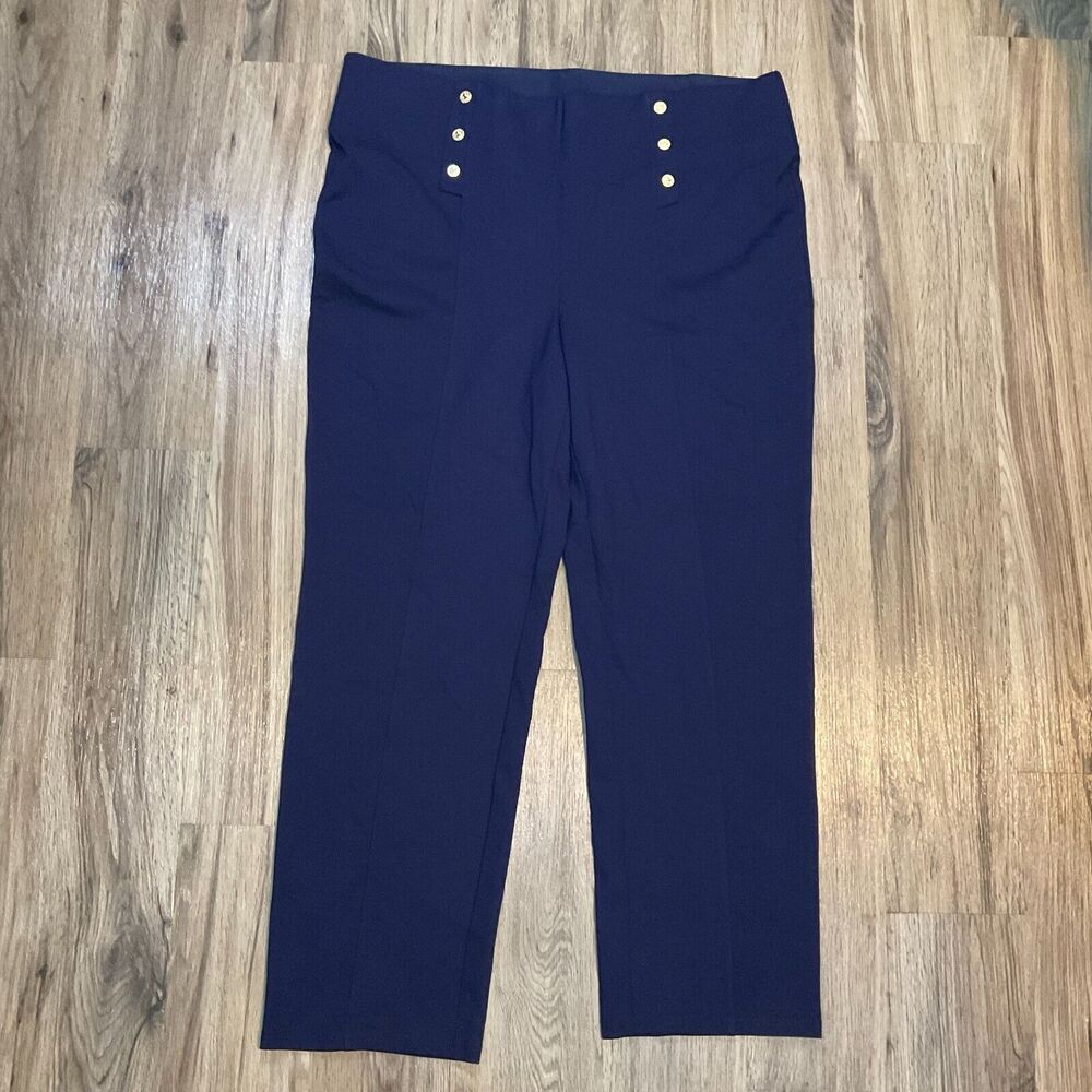 Nygard Slims Trousers Dress Pants Pull On Sailor Women’s Stretch Blue Size 3X